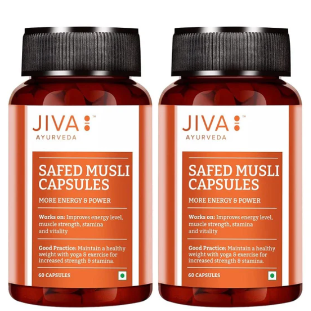 Show details for Jiva Ayurveda Safed Musli Capsules - 60 Caps - Pack of 2 Picture of Jiva Ayurveda Safed Musli Capsules - 60 Caps - Pack of 2