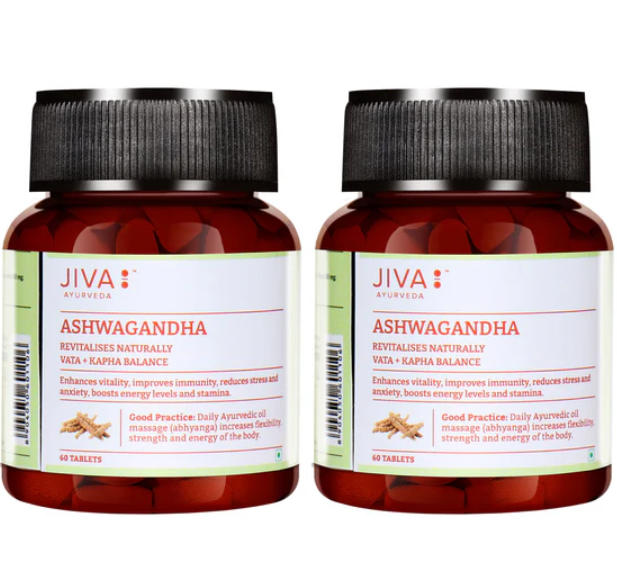 Picture of Jiva Ayurveda Ashwagandha Tablets - 60 Tabs - Pack of 2