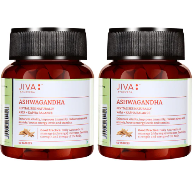 Show details for Jiva Ayurveda Ashwagandha Tablets - 60 Tabs - Pack of 2 Picture of Jiva Ayurveda Ashwagandha Tablets - 60 Tabs - Pack of 2