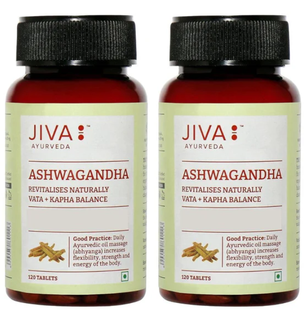 Picture of Jiva Ayurveda Ashwagandha Tablets - 120 Tabs - Pack of 2
