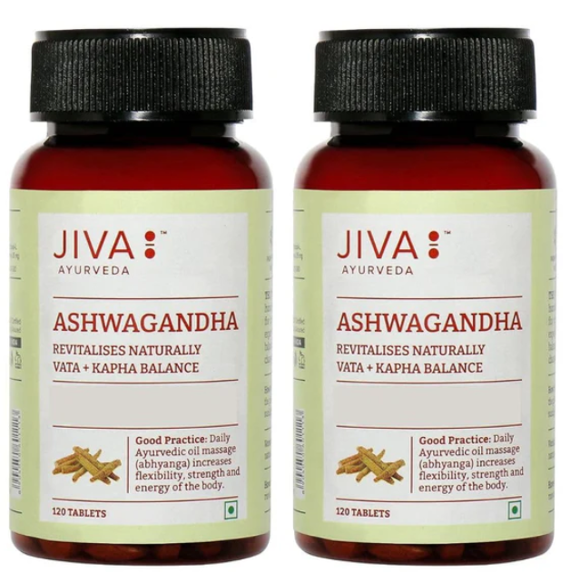 Show details for Jiva Ayurveda Ashwagandha Tablets - 120 Tabs - Pack of 2 Picture of Jiva Ayurveda Ashwagandha Tablets - 120 Tabs - Pack of 2