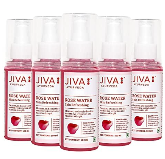 Show details for Jiva Ayurveda Rose Water Plain - 100 ML -  Pack of 5  Picture of Jiva Ayurveda Rose Water Plain - 100 ML -  Pack of 5
