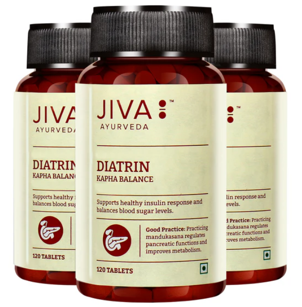 Picture of Jiva Ayurveda Diatrin Tablets - 120 Tabs - Pack of 3