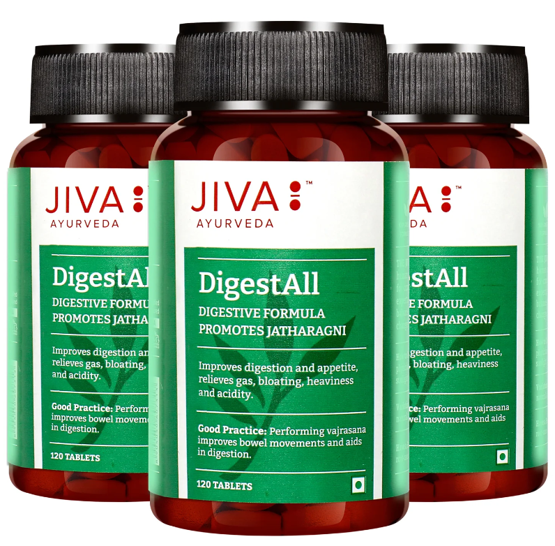 Picture of Jiva Ayurveda Digestall Tablets - 120 Tabs - Pack of 3