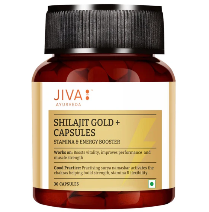 Show details for Jiva Ayurveda Shilajit Gold+ Capsules - 30 Caps - Pack of 1 Picture of Jiva Ayurveda Shilajit Gold+ Capsules - 30 Caps - Pack of 1