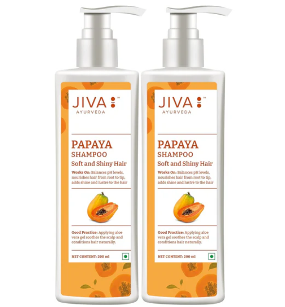 Picture of Jiva Ayurveda Papaya Shampoo - 200 ML - Pack of 2