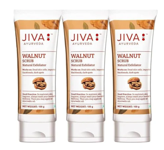 Show details for Jiva Ayurveda Walnut Scrub -100 gm - Pack of 3 Picture of Jiva Ayurveda Walnut Scrub -100 gm - Pack of 3
