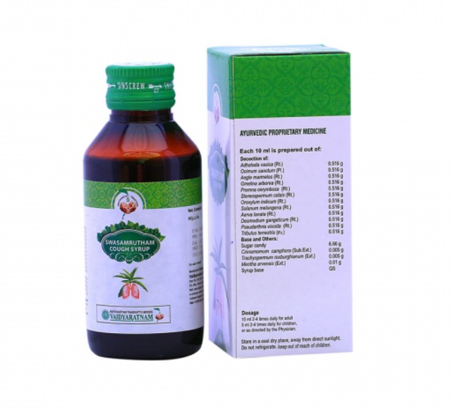 Picture of Vaidyaratnam Swasamrutham Cough Syrup - 100 ML