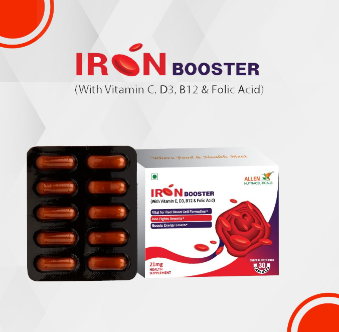 Picture of Allen Homeopathy Iron Booster Capsules - 30 Caps - 21 MG