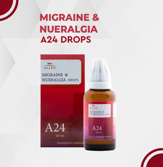 Picture of Allen Homeopathy A24 Migraine & Nueralgia Drops  - 30 ML