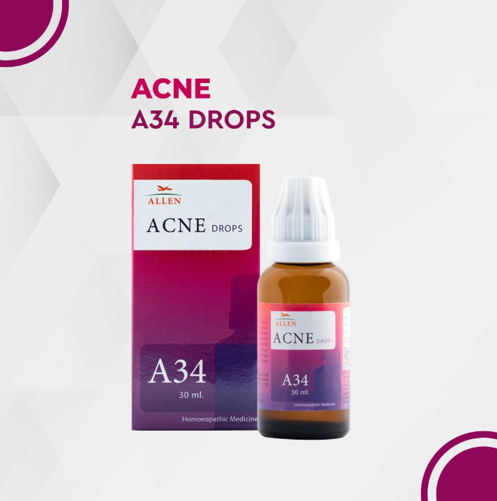 Show details for Allen Homeopathy A34 Acne Drops  - 30 ML Picture of Allen Homeopathy A34 Acne Drops  - 30 ML