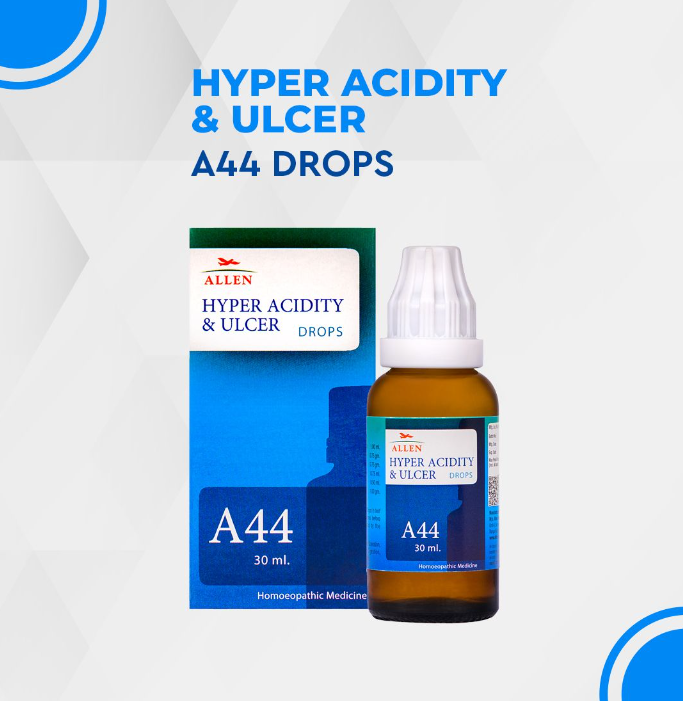 Show details for Allen Homeopathy A44 Hyper Acidity & Ulcer Drops  - 30 ML Picture of Allen Homeopathy A44 Hyper Acidity & Ulcer Drops  - 30 ML