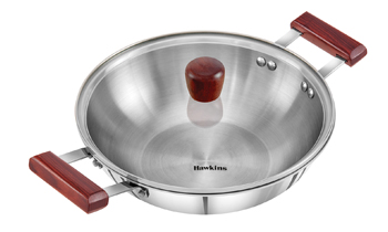 Picture of Hawkins TriPly Stainless Steel Deep-Fry Pan 2.5 Litre with Glass lid	 (SSD25G)