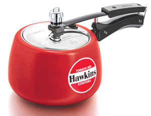 Picture of Hawkins Ceramic Coated Contura Tomato Red 3 Litre Pressure Cooker (CTR30)