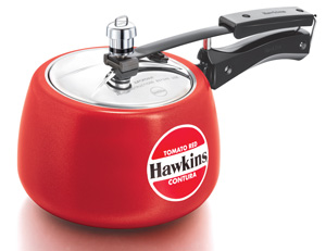 Show details for Hawkins Ceramic Coated Contura Tomato Red 3 Litre Pressure Cooker (CTR30) Picture of Hawkins Ceramic Coated Contura Tomato Red 3 Litre Pressure Cooker (CTR30)