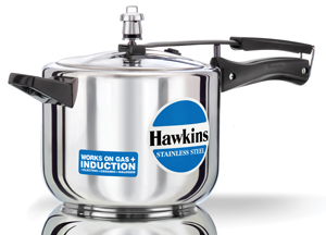 Show details for Hawkins Stainless Steel 5 Litre Induction Compatible Pressure Cooker (HSS50) Picture of Hawkins Stainless Steel 5 Litre Induction Compatible Pressure Cooker (HSS50)