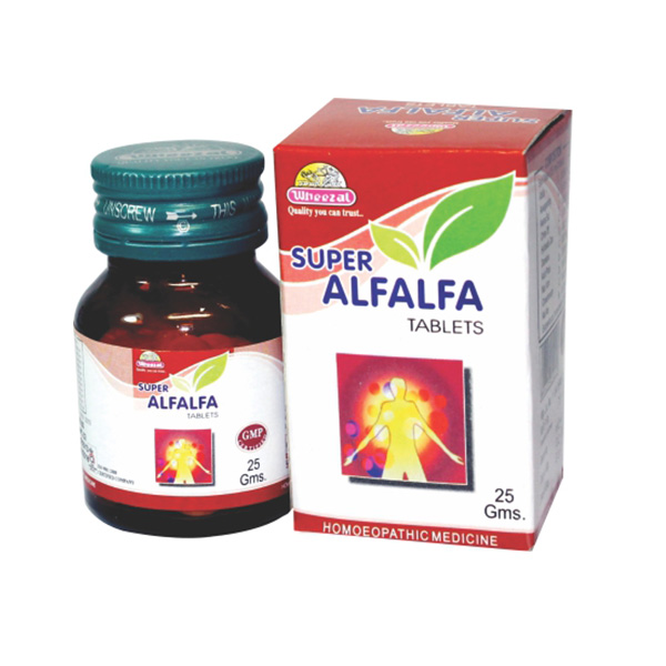 Show details for Wheezal Homeopathy Super Alfalfa Tablets - 25 GM Picture of Wheezal Homeopathy Super Alfalfa Tablets - 25 GM