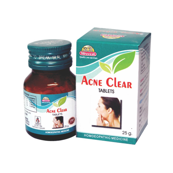 Picture of Wheezal Homeopathy Acne Clear Tablets -25 GM