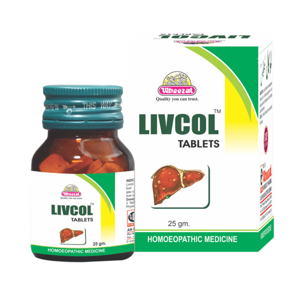 Show details for Wheezal Homeopathy Livcol Tablets - 25 GM Picture of Wheezal Homeopathy Livcol Tablets - 25 GM
