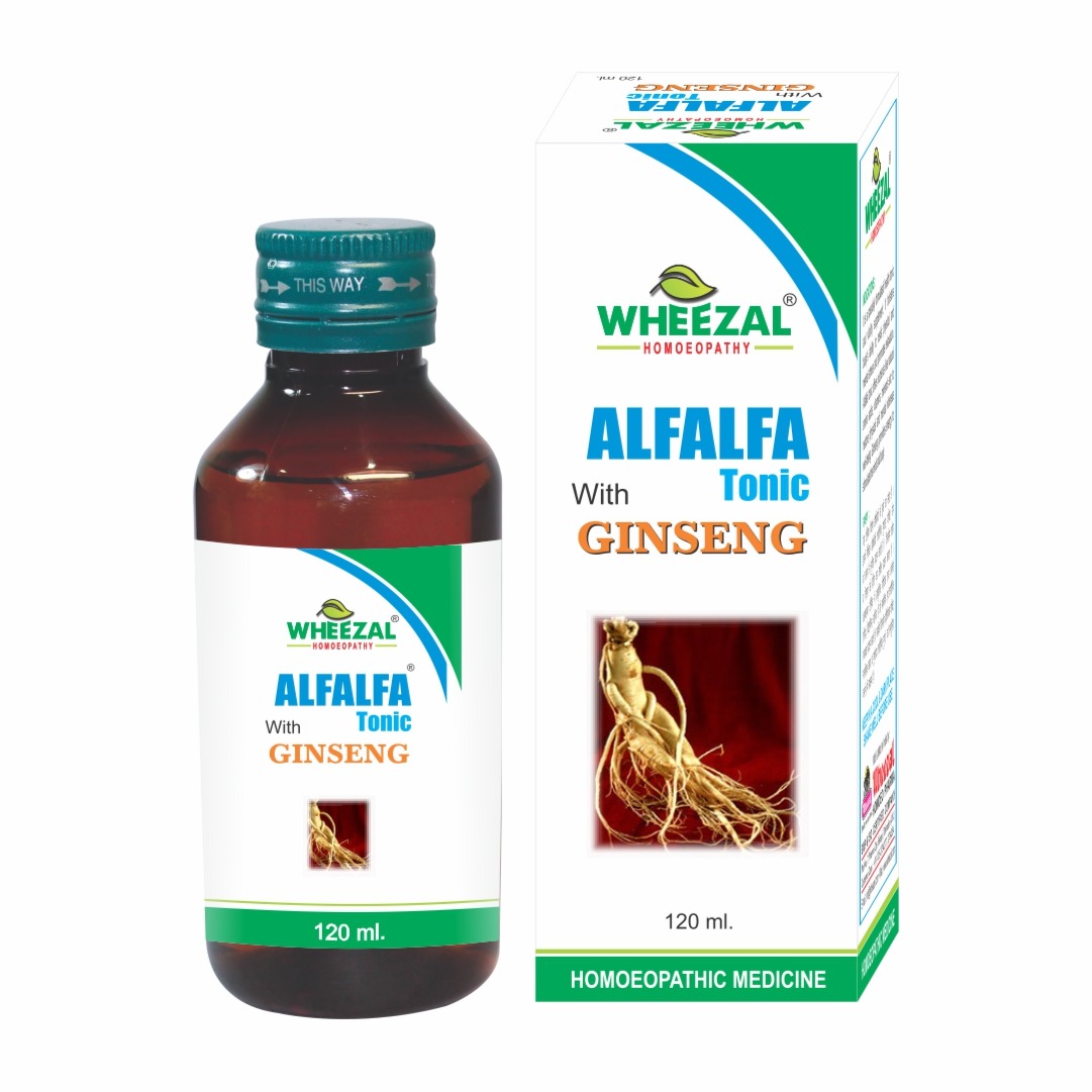 Show details for Wheezal Homeopathy Alfalfa Tonic With Ginseng - 450 ML Picture of Wheezal Homeopathy Alfalfa Tonic With Ginseng - 450 ML