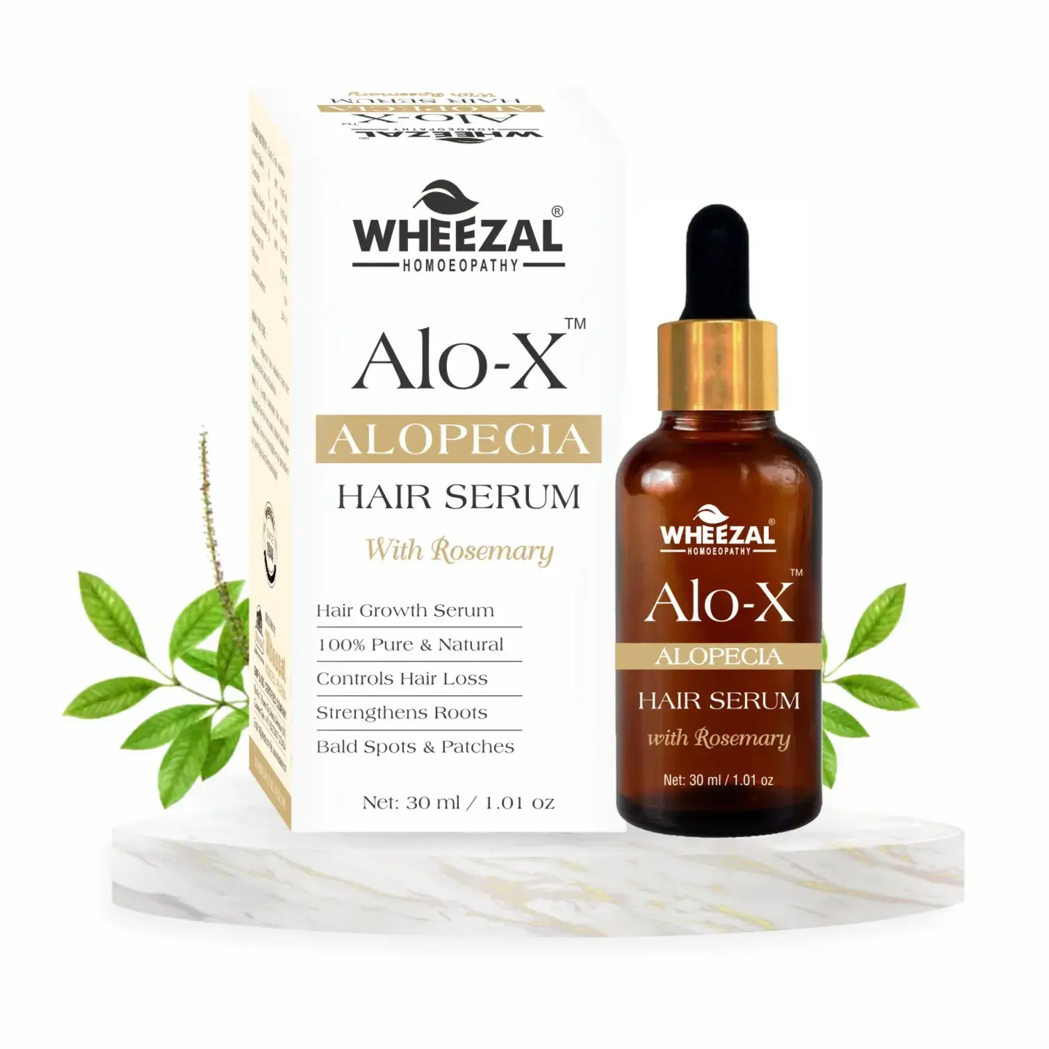 Show details for Wheezal Homeopathy ALO-X  (Alopecia) Hair growth serum Enriched with Rosemary Oil - 30 ML Picture of Wheezal Homeopathy ALO-X  (Alopecia) Hair growth serum Enriched with Rosemary Oil - 30 ML