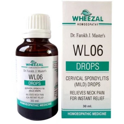 Show details for Wheezal Homeopathy WL-06 Cervical Spondylitis (Mild) Drops - 30 ML Picture of Wheezal Homeopathy WL-06 Cervical Spondylitis (Mild) Drops - 30 ML
