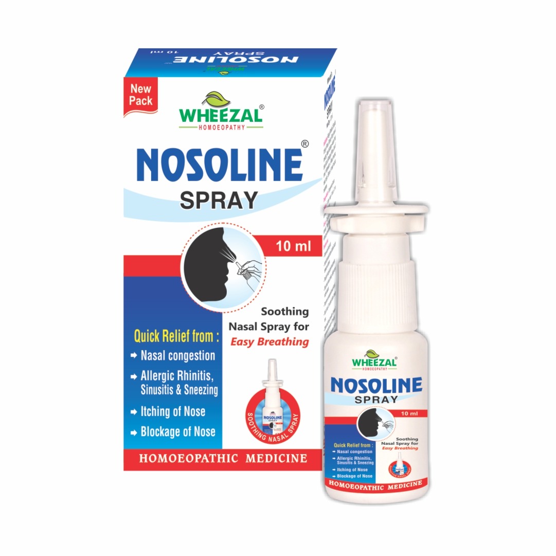 Show details for Wheezal Homeopathy Nosoline Nasal Spray - 10 ML Picture of Wheezal Homeopathy Nosoline Nasal Spray - 10 ML