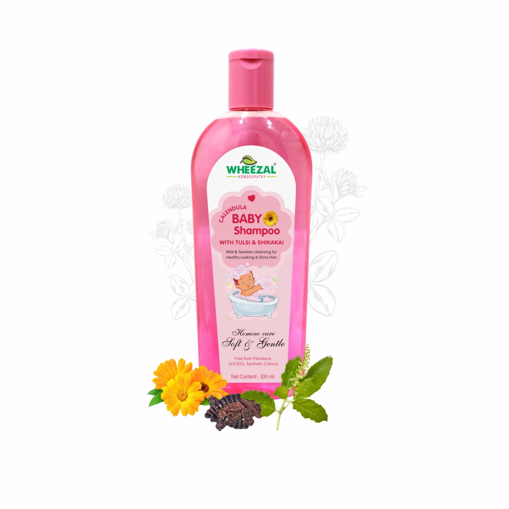 Picture of Wheezal Homeopathy Calendula Baby Shampoo - 100 ML