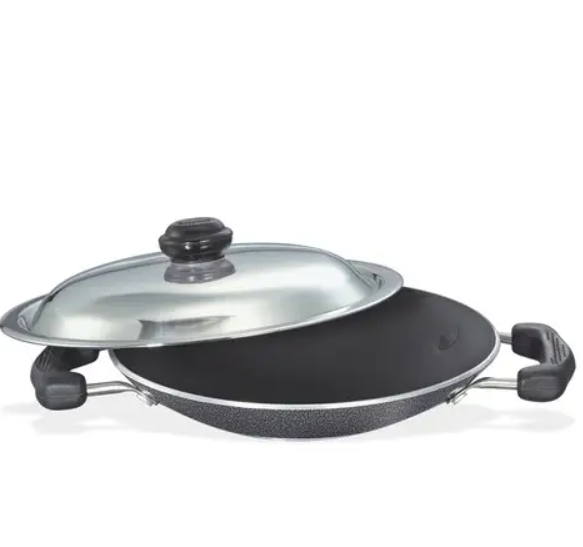 Picture of Prestige Omega Select Plus Non-stick Appachatty with Stainless Steel Lid, 20cm (Black)