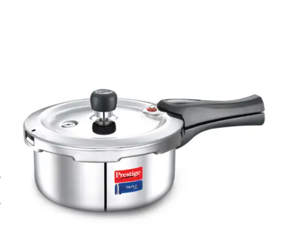 Picture of Prestige Svachh Triply Outer Lid Pressure Cooker with Unique Deep Lid for Spillage Control Silver - 2 L