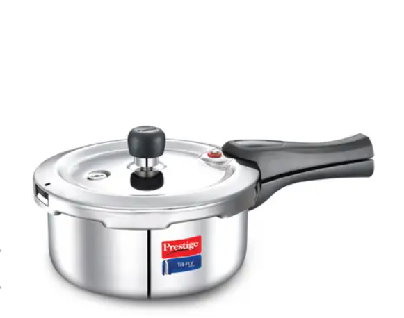 Show details for Prestige Svachh Triply Outer Lid Pressure Cooker with Unique Deep Lid for Spillage Control Silver - 2 L Picture of Prestige Svachh Triply Outer Lid Pressure Cooker with Unique Deep Lid for Spillage Control Silver - 2 L