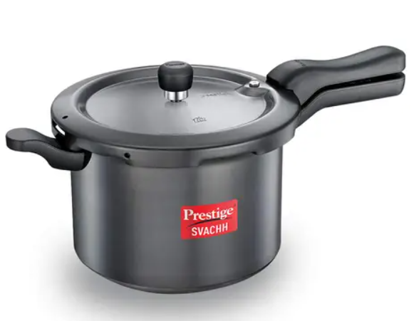 Picture of Prestige Svachh Hard Anodised Spillage Control Pressure Cooker Black - 5L