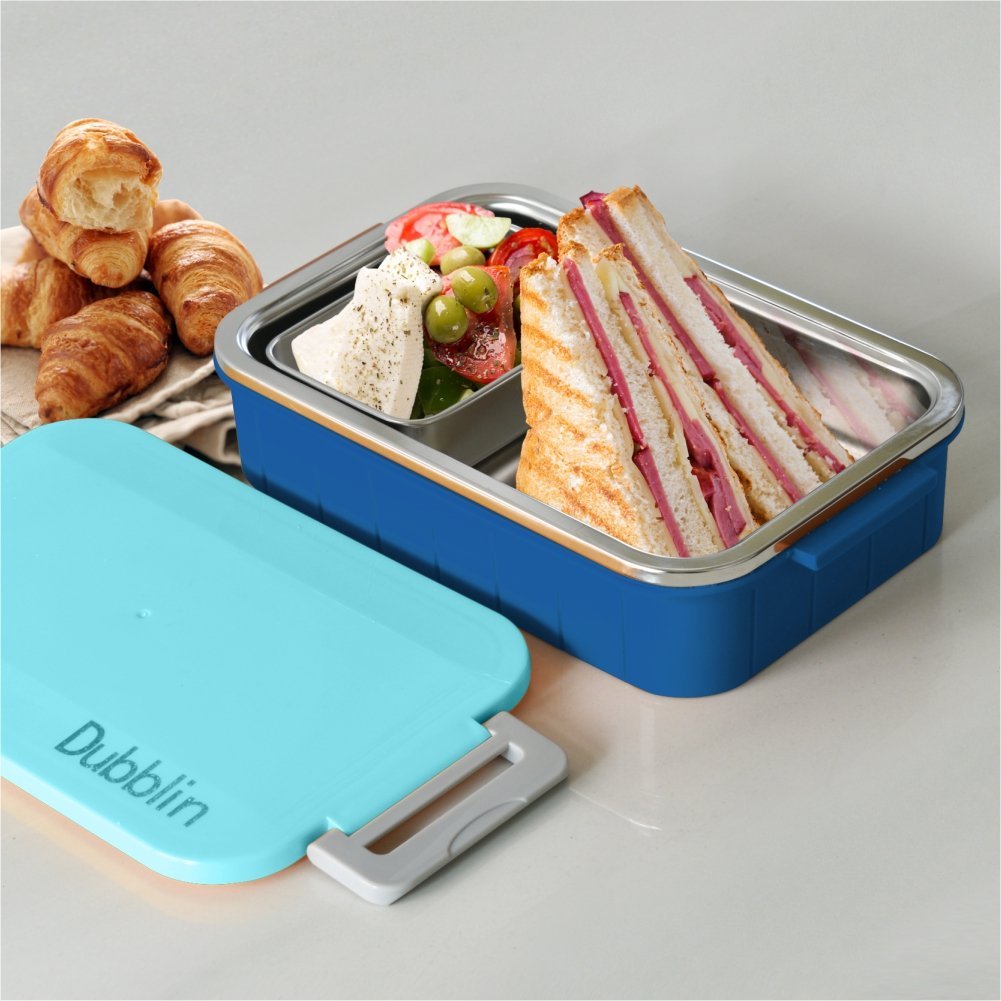 Show details for Dubblin Feast Stainless Steel Lunch Box - 850 ML Picture of Dubblin Feast Stainless Steel Lunch Box - 850 ML