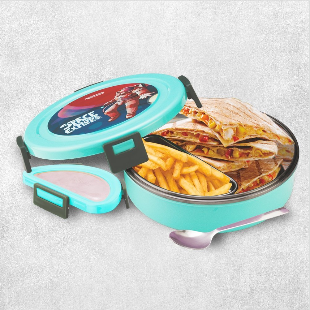 Show details for Dubblin Tweaty Stainless Steel Round Lunch Box - 850 ML Picture of Dubblin Tweaty Stainless Steel Round Lunch Box - 850 ML