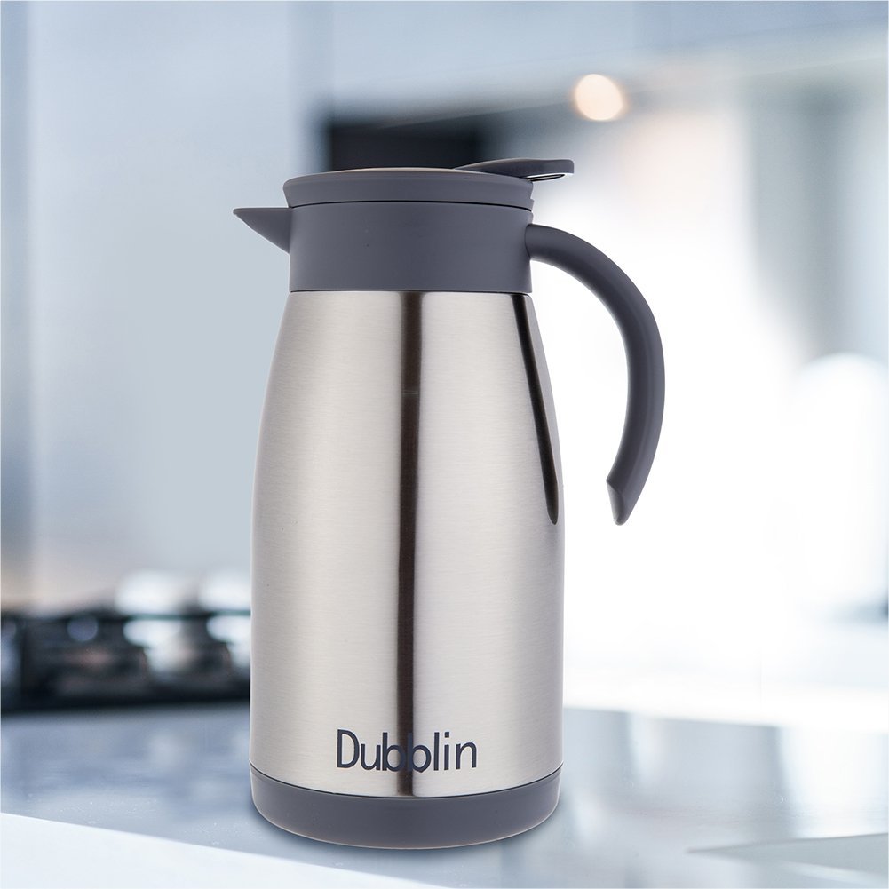 Picture of Dubblin Cafe Stainless Steel Double Wall Vacuum Insulated Thermos Flask - 1000 ML