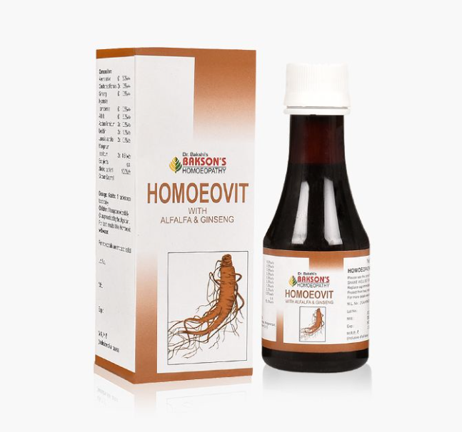 Picture of Bakson's Homeopathy Homoeovit with Alfalfa & Ginseng Syrup - 115 ML