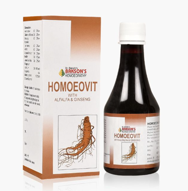 Picture of Bakson's Homeopathy Homoeovit with Alfalfa & Ginseng Syrup - 225 ML