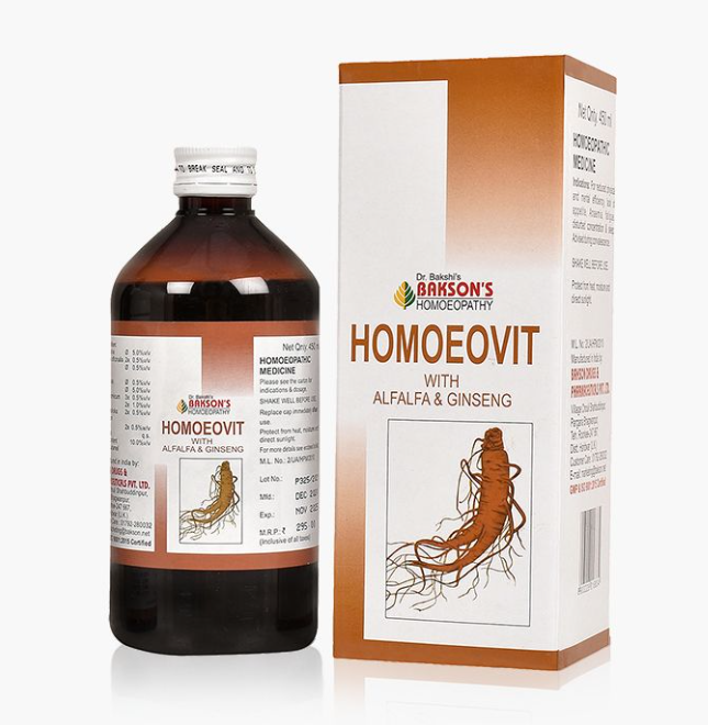 Picture of Bakson's Homeopathy Homoeovit with Alfalfa & Ginseng Syrup - 450 ML