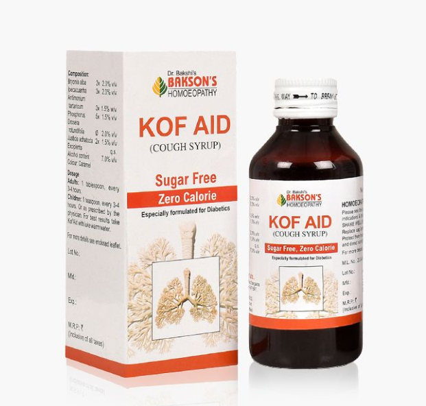 Picture of Bakson's Homeopathy Kof Aid Syrup Sugar Free - 115 ML