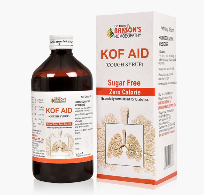 Picture of Bakson's Homeopathy Kof Aid Syrup Sugar Free - 450 ML