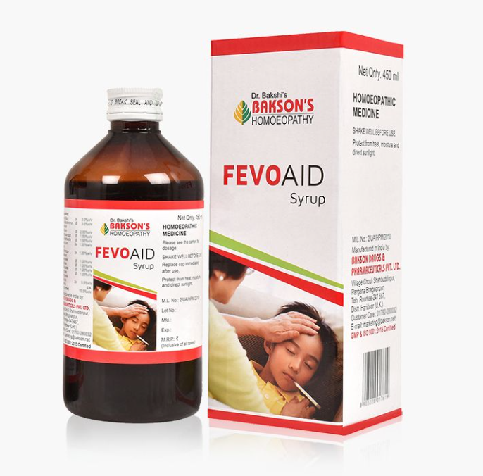 Show details for Bakson's Homeopathy Fevo Aid Syrup - 450 ML Picture of Bakson's Homeopathy Fevo Aid Syrup - 450 ML