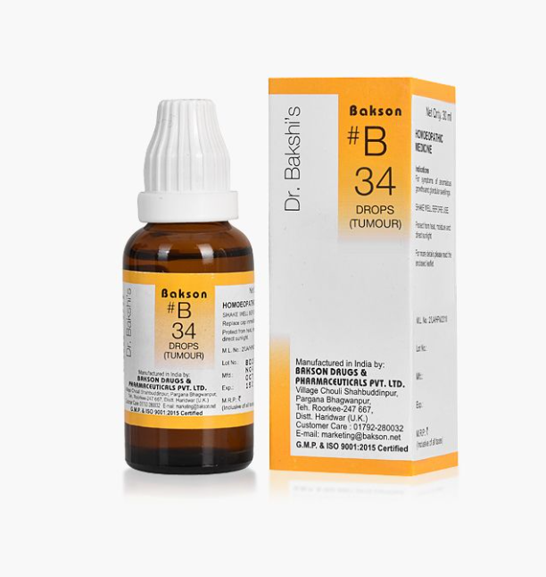 Picture of Bakson's Homeopathy B34 Drops - 30 ML