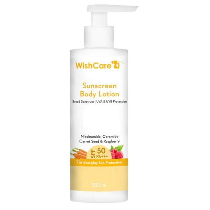 Picture of WishCare SPF 50 Sunscreen Body Lotion - PA+++ UVA & UVB Protection With No White Cast - 200 ML