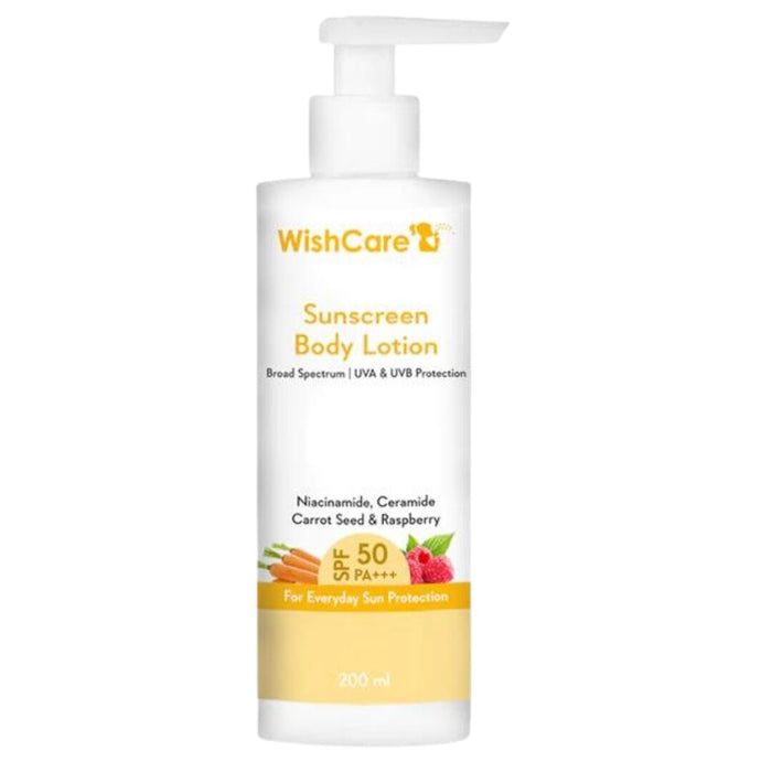 Show details for WishCare SPF 50 Sunscreen Body Lotion - PA+++ UVA & UVB Protection With No White Cast - 200 ML Picture of WishCare SPF 50 Sunscreen Body Lotion - PA+++ UVA & UVB Protection With No White Cast - 200 ML