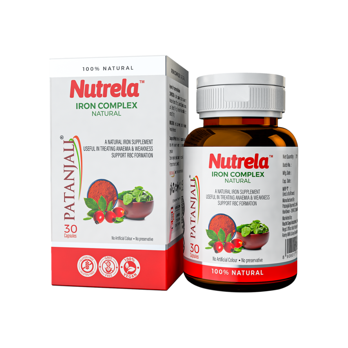 Show details for Patanjali Nutrela Iron Complex Natural Capsules - 30 N Picture of Patanjali Nutrela Iron Complex Natural Capsules - 30 N