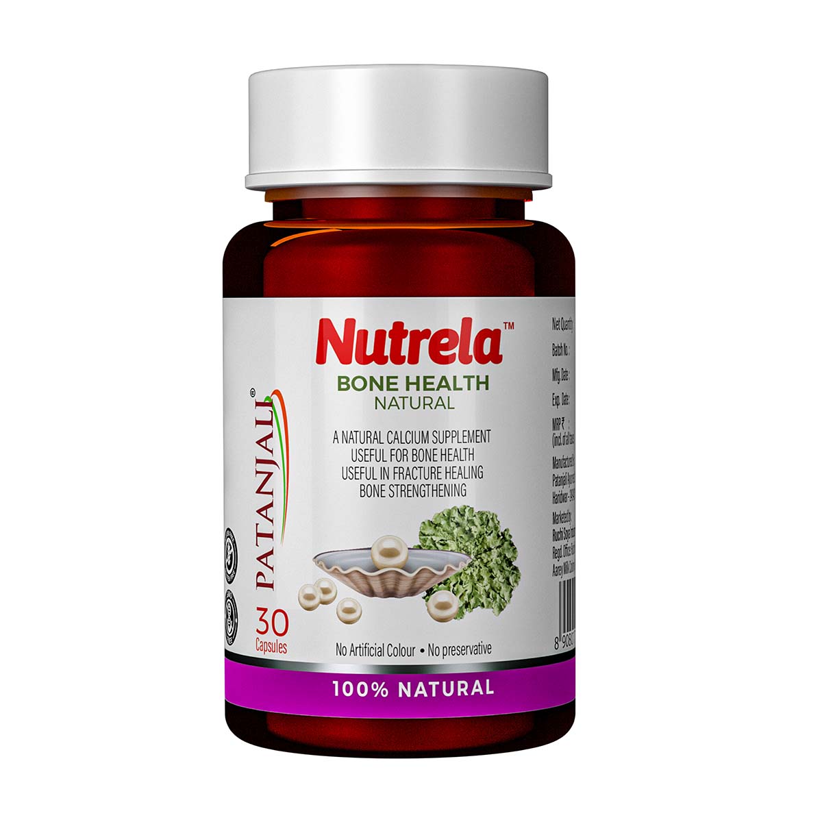 Picture of Patanjali Nutrela Bone Health Natural Capsules - 30  Capsules