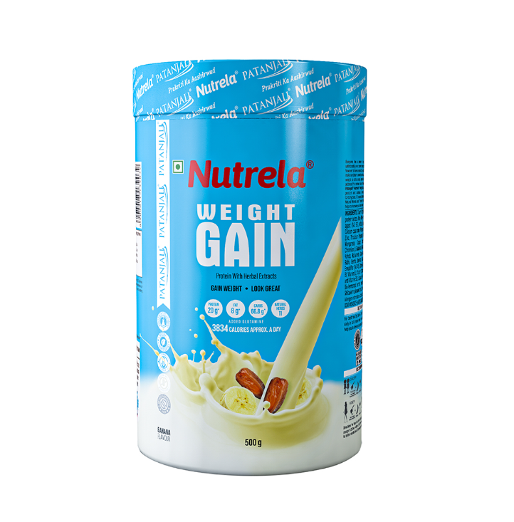 Show details for Patanjali Nutrela Weight Gain Protein With Herbal Extracts - 500 gm Picture of Patanjali Nutrela Weight Gain Protein With Herbal Extracts - 500 gm