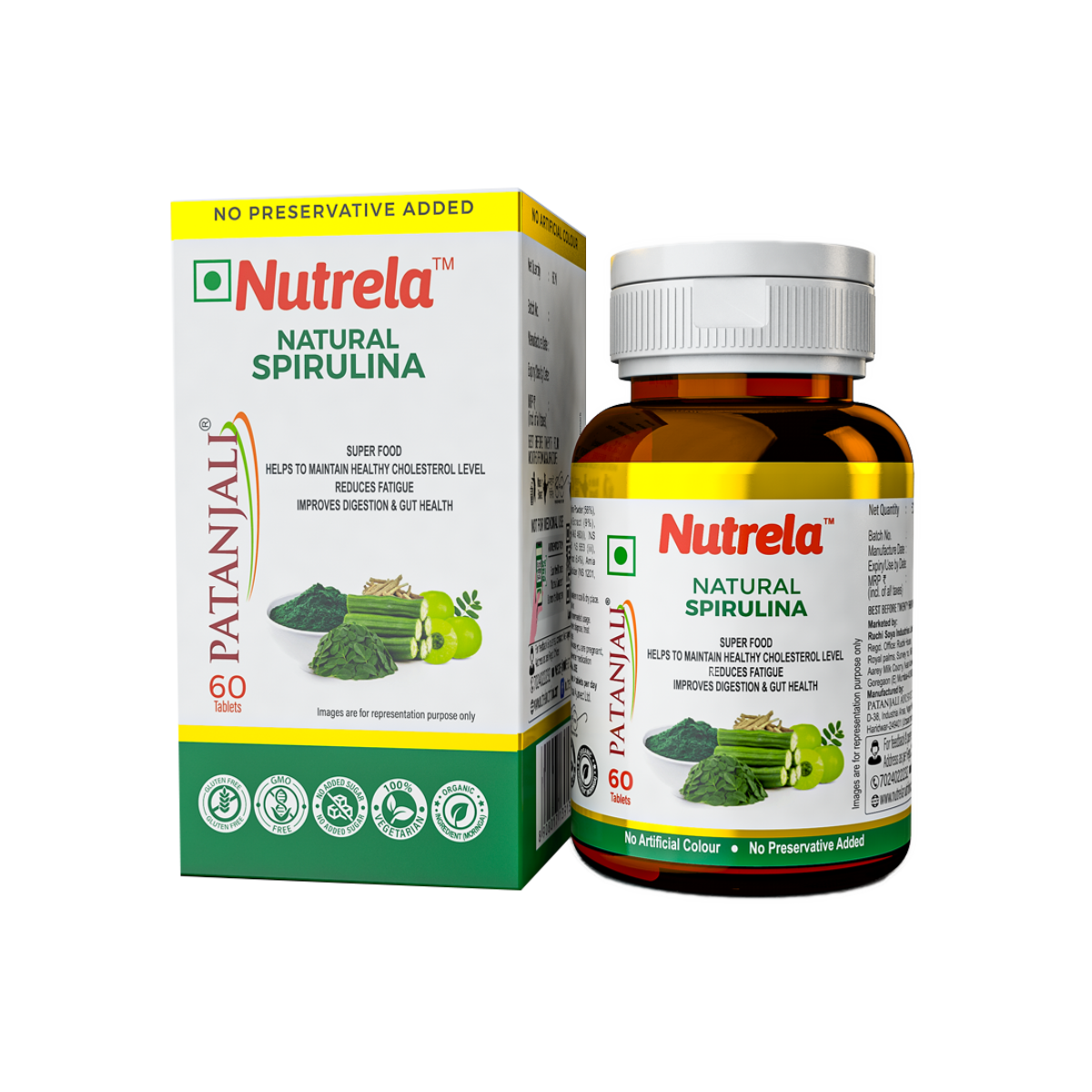 Picture of Patanjali Spirulina Capsule With Natural Spirulina - 60 Tablets 