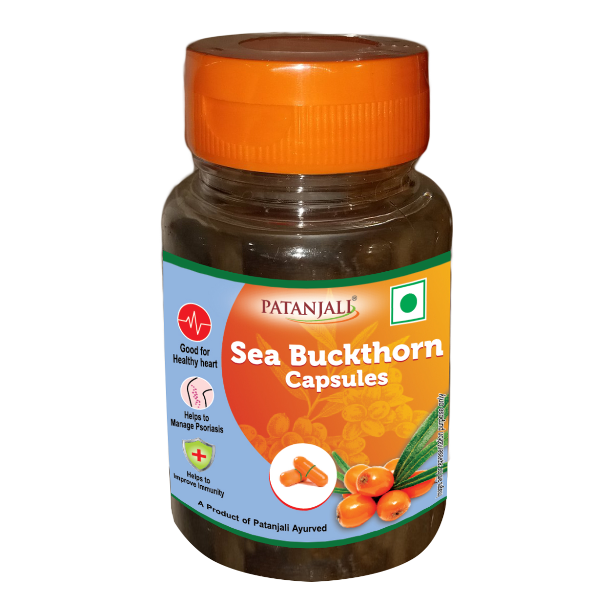 Picture of Patanjali Sea Buckthorn Capsules - 30 Capsules