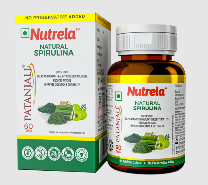 Picture of Patanjali Nutrela Natural Spirulina - 60 Tabs